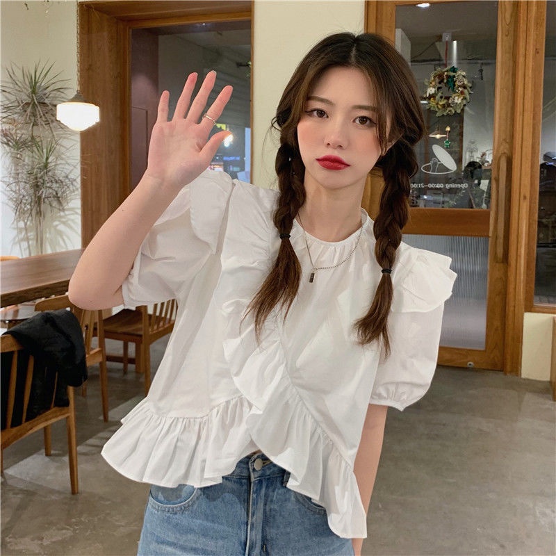 Áo Thun Dáng Rộng Tay Phồng Phong Cách Hàn Quốc 2022 Thời Trang Cho Nữ JL-TX-222