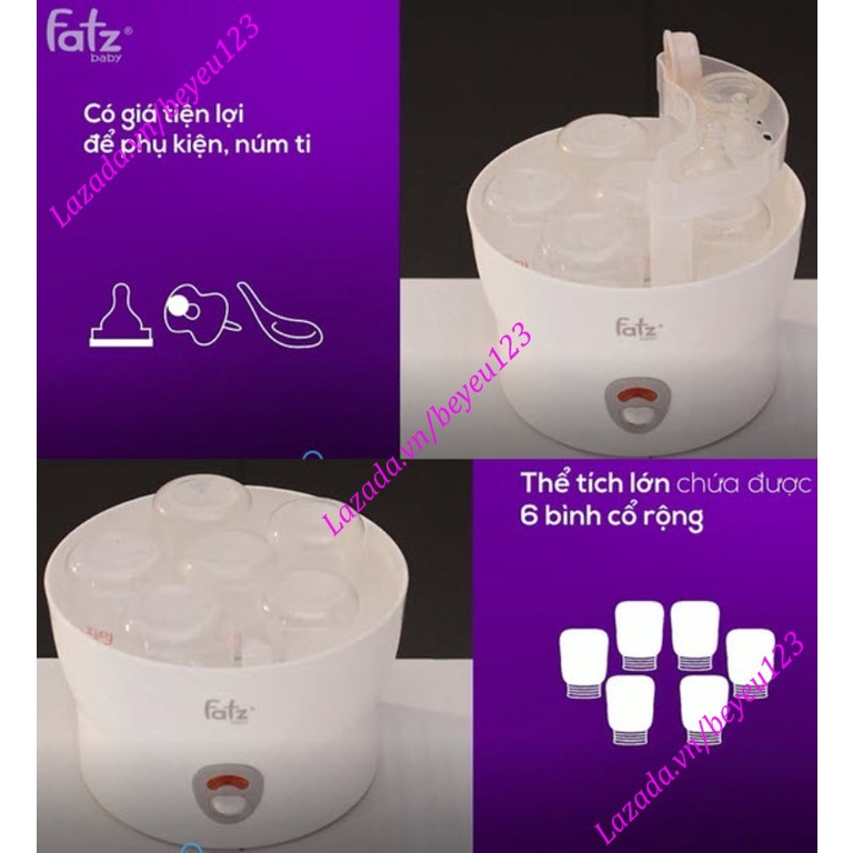 Máy tiệt trùng hơi nước 06 bình sữa cổ rộng siêu tốc FATZBABY FB4019SL - FATZ - BH 12 Tháng