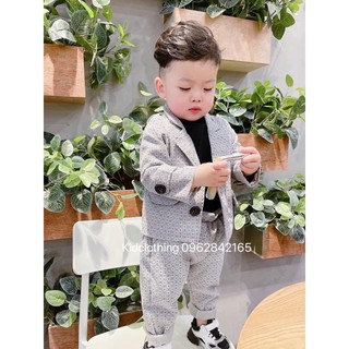 Set vest 3ct chấm xám cho bé trai