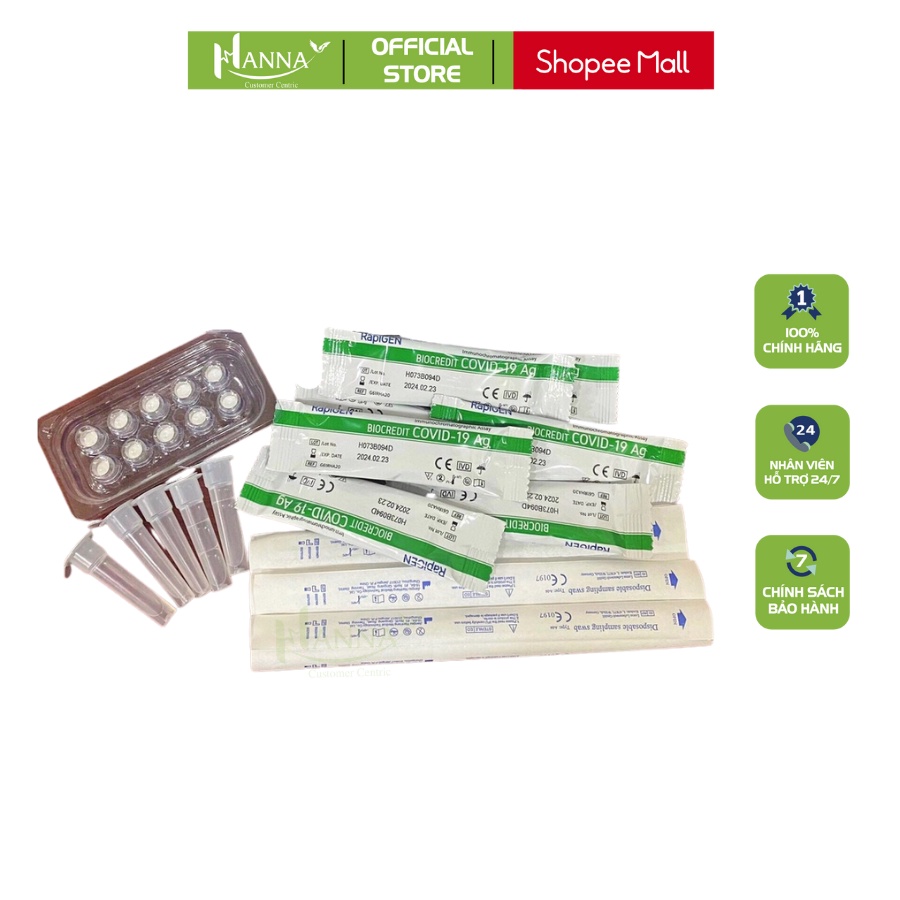 Test BioCredit Hàn Quốc (Hộp 20 test) Rapigen, lấy dịch tỵ hầu, có kết quả sau 5p, tiện lợi, dễ dàng sử dụng