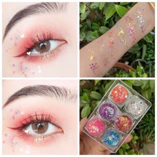 Sẵn gel set 6 hũ nhũ kira kira kim tuyến siêu xinh