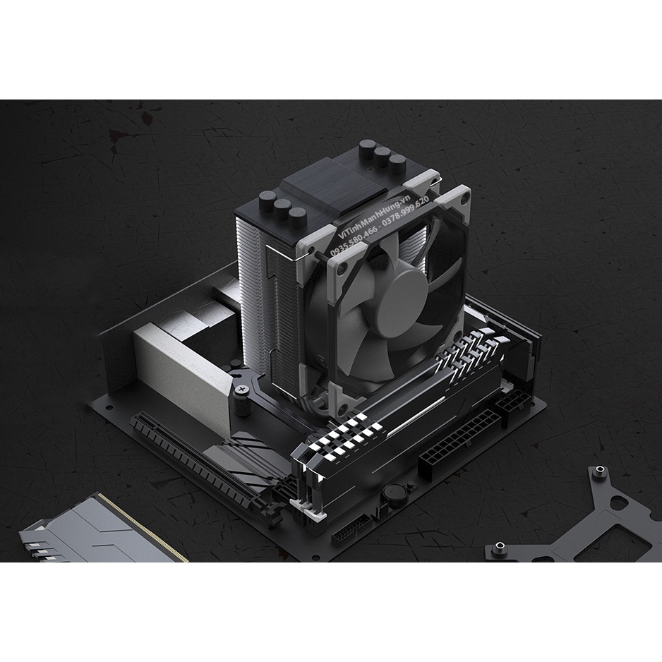 Tản nhiệt chip CPU ID-COOLING SE-30, 3 ống đồng, TDP 130W, Fan 9cm, có hỗ trợ socket 1700 / AM5.