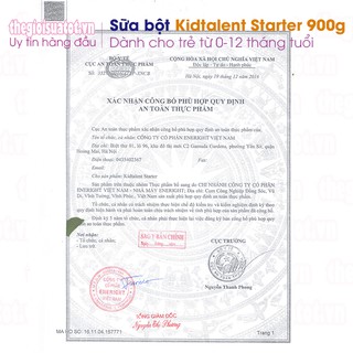 Sữa Kidtalent Starter 900g (cho trẻ từ 0-12 tháng)