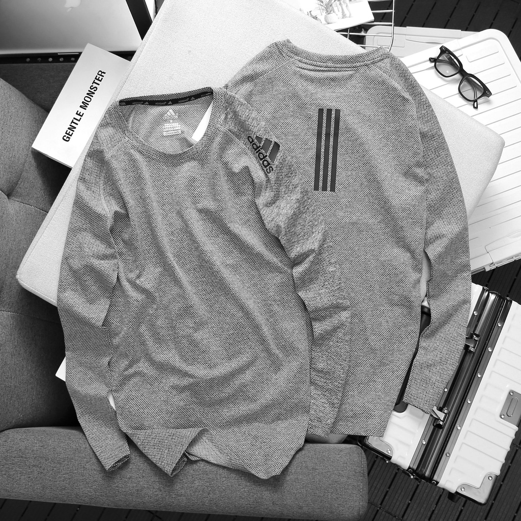 Áo thun thể thao nam tay dài, áo thun tập gym chất vải poly kim cương siêu mịn mát 5070