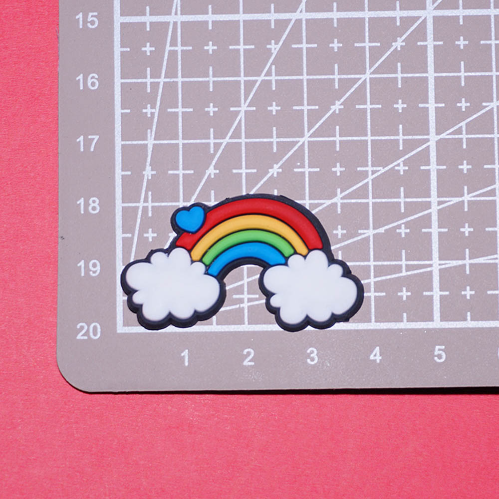☆YOLA☆ Cartoon Rainbow Patch Scrapbook Decoration PVC Stickers Patch Glues Colorful Art Craft DIY Accessories Handmade Phone Case Decor Silicone Glue