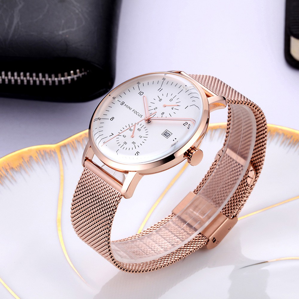 [Tặng vòng tay]Đồng hồ nam Mini Focus chính hãng MF0052G.05 dây thép lướt trẻ trung