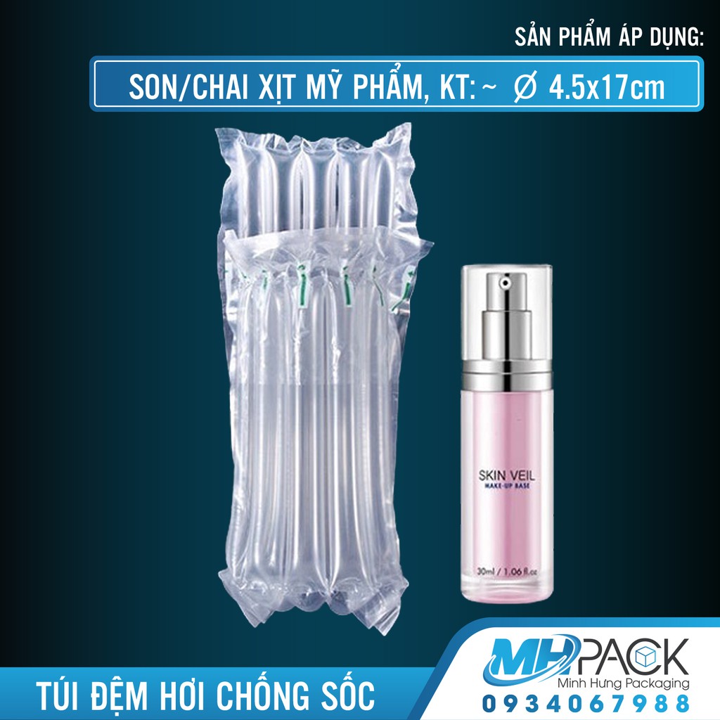 Đệm hơi túi đựng mỹ phẩm Ø4,5x17cm túi gói hàng chống sốc sữa bột, mỹ phẩm, chai lọ thủy tinh, dầu nhớt