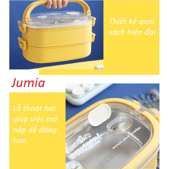 [Tặng TÚI giữ nhiệt và đũa thìa inox]Hộp đựng cơm giữ nhiệt Hộp đựng cơm 2 tầng, hộp cơm inox, hộp cơm bỏ lò vi sóng | BigBuy360 - bigbuy360.vn