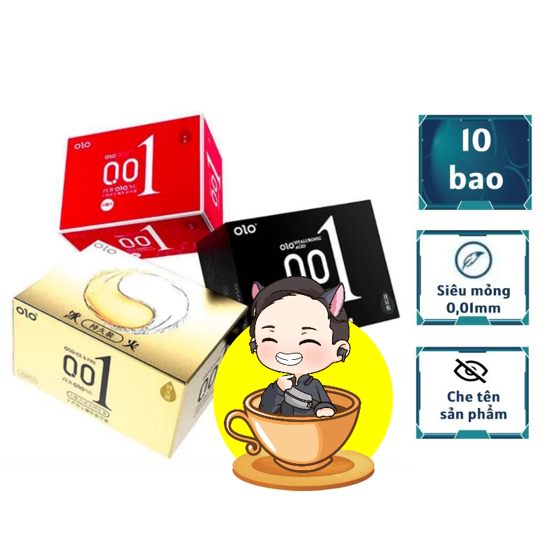 BAO CAO SU 0,01mm OLO FEELING ULTRATHIN SIÊU MỎNG - HỘP 10 BCS - kéo dài thời gian