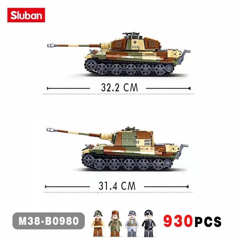 SLUBAN Bộ Đồ Chơi Lắp Ráp  Hình Xe Tăng Quân Đội 930 Mảnh WW2 Chất Lượng Cao Cho Bé