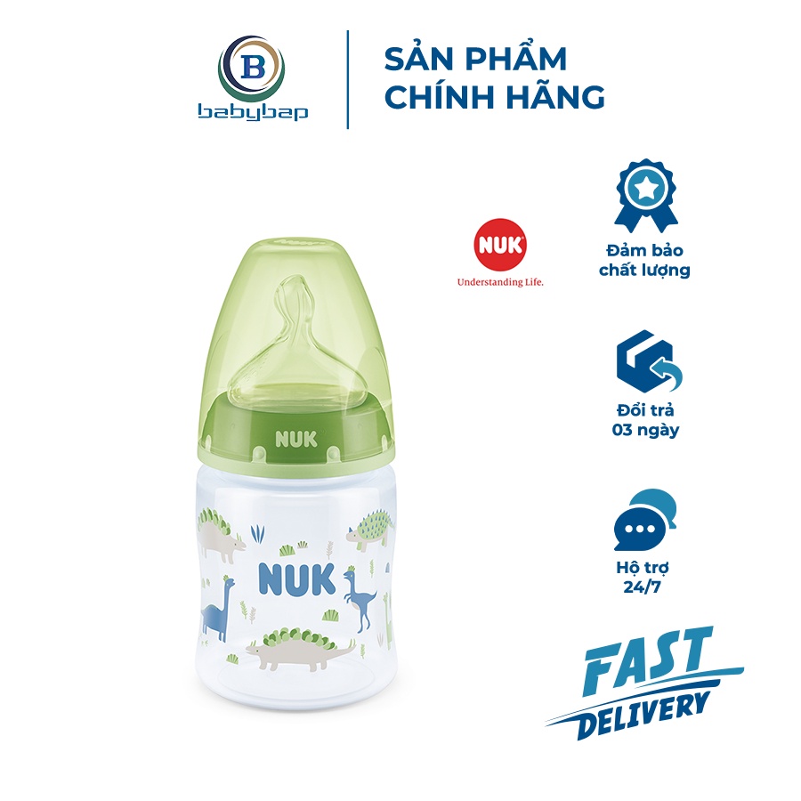 Bình Sữa NUK Premium Choice Nhựa PP 150ml/300ml Núm Ti Có 1 Lỗ Tiết Sữa