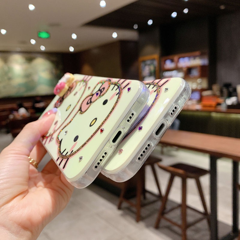 Ốp điện thoại mềm in hình Hello Kitty hoạt hình cho iPhone 13 12mini 11 Pro XS Max X XR 6 6S 7 8 Plus