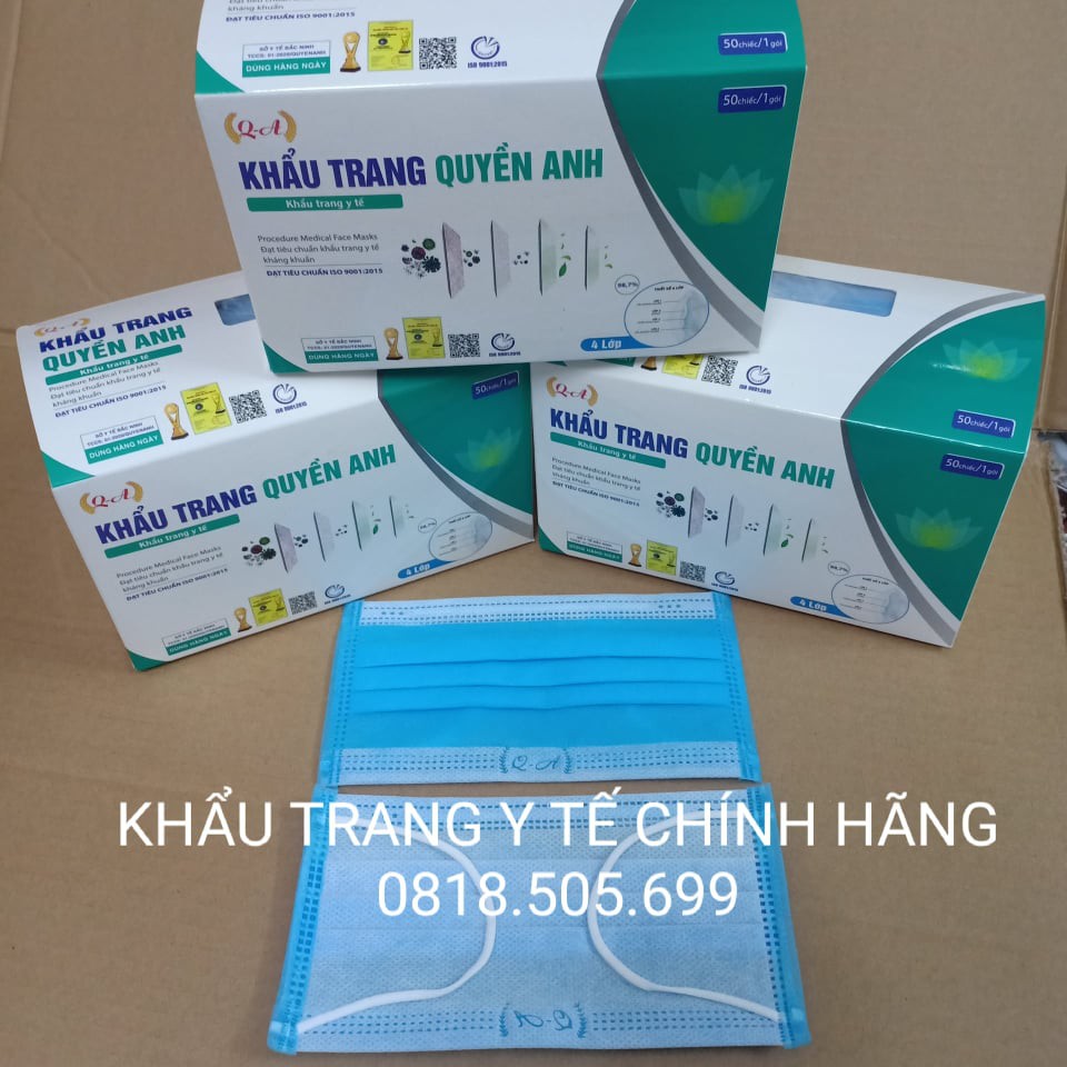 1 hộp 50 cái khẩu trang y tế 4 lớp Quyền Anh