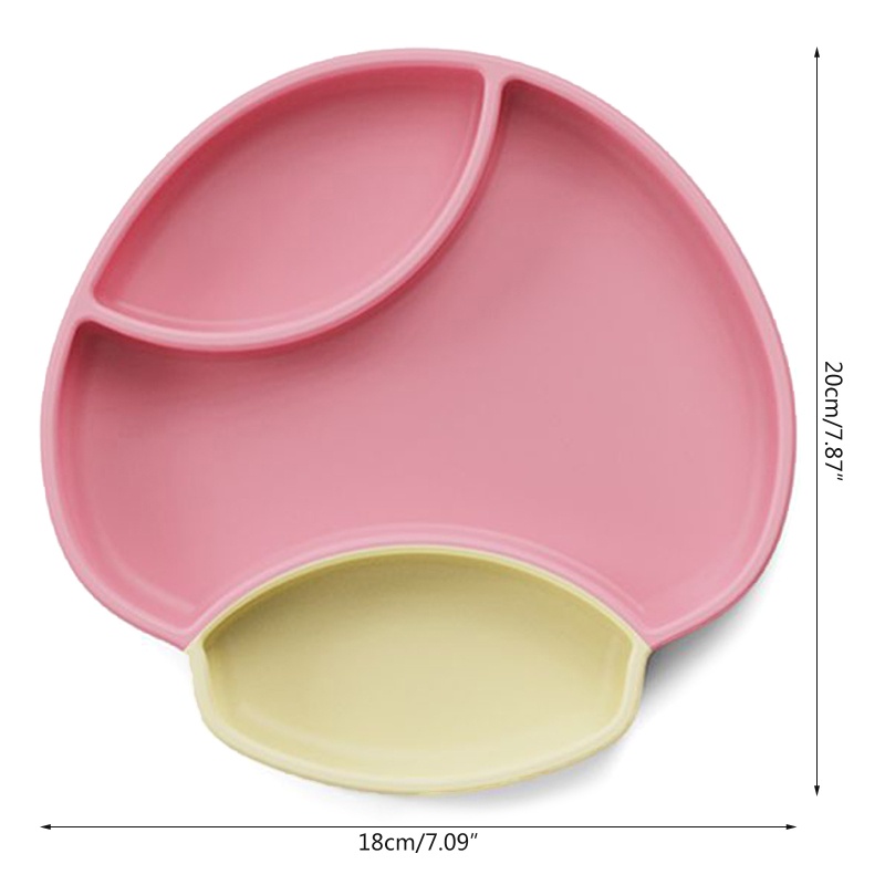 Bát Ăn Chia Ngăn Hình Nấm Bằng Silicone Không BPA Mềm Mại Dành Cho Trẻ Sơ Sinh