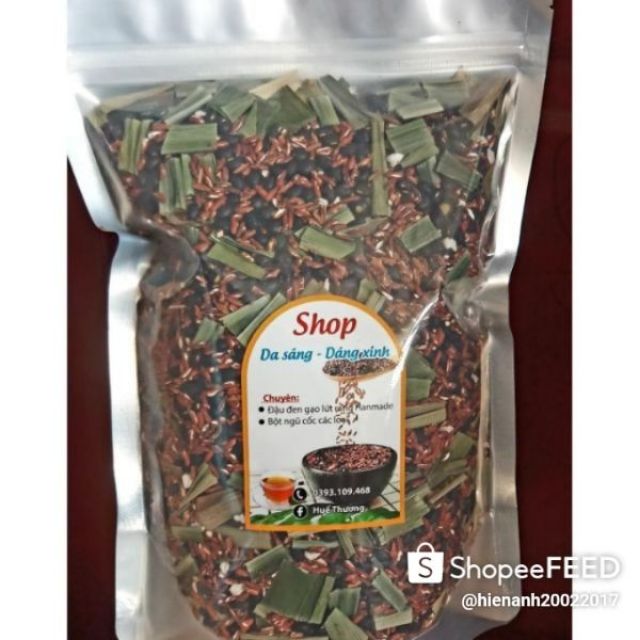 1kg trà Đậu đen gạo lứt lá dứa (lá nếp thơm) giảm cân giữ dáng