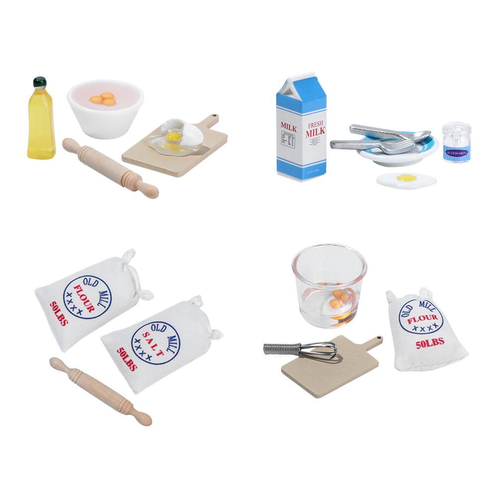 1 Bộ Dụng Cụ Đồ Chơi Nhà Búp Bê Gồm Bát + Trứng + Tô Đánh Trứng + Bột Muối + Tô