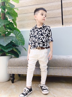 sơ mi dior cao cấp cho bé