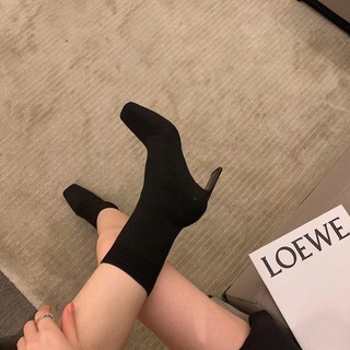 💖FULLBOX BOOT💖 Bốt nữ vải len chui chân gót nhọn êm chân