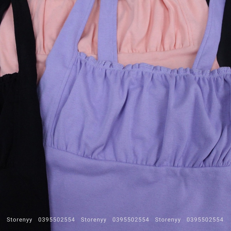 Áo thun ba lỗ croptop Ruched Square Neck Top • Storenyy
