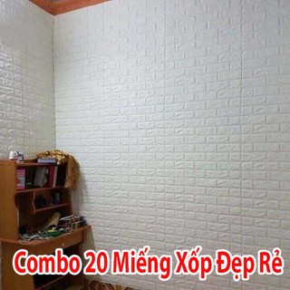 20 Miếng Xốp Dán Tường 3D giả gạch đẹp