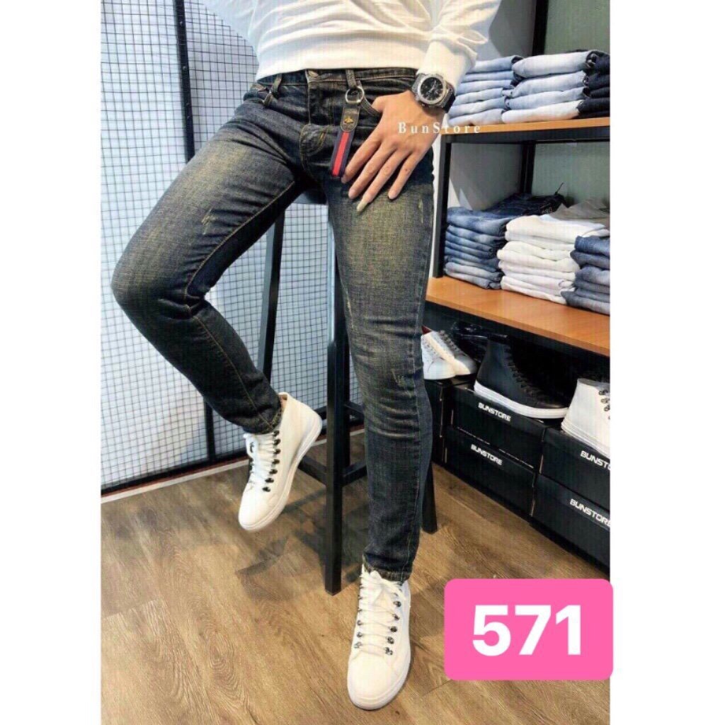 Quần jean nam trơn form chuẩn MS 571 có size đại 33-34 | BigBuy360 - bigbuy360.vn