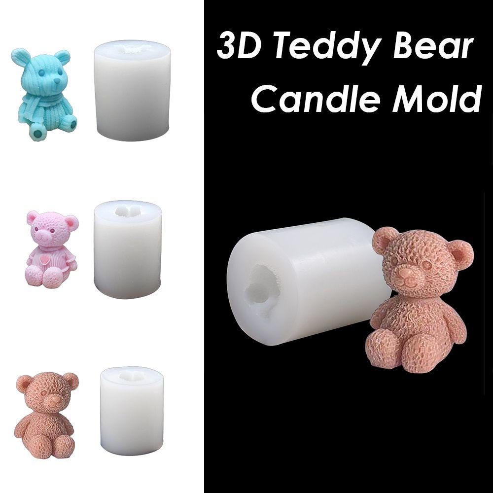 Khuôn Silicone Làm Nến Hình Gấu Teddy Hoạt Hình DIY