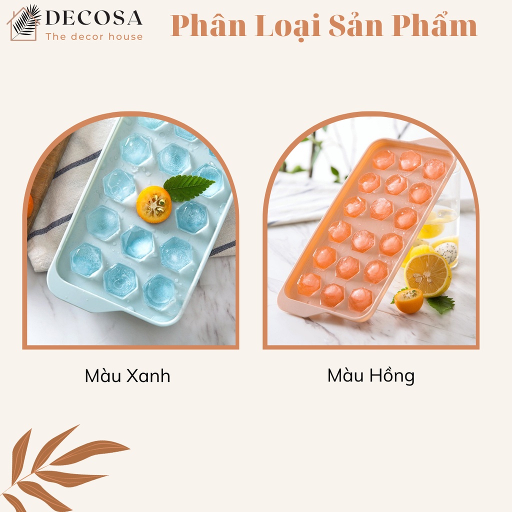 Khay đựng nước đá có nắp đậy tạo hình DECOSA