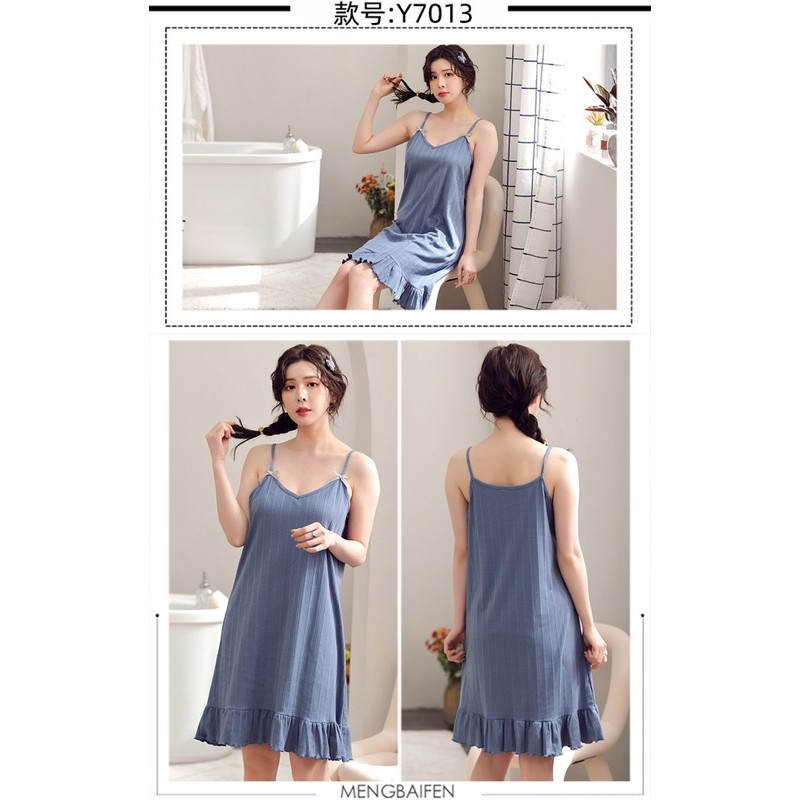 MS179 Váy 2 dây mặc nhà trơn kẻ sọc Quảng Châu