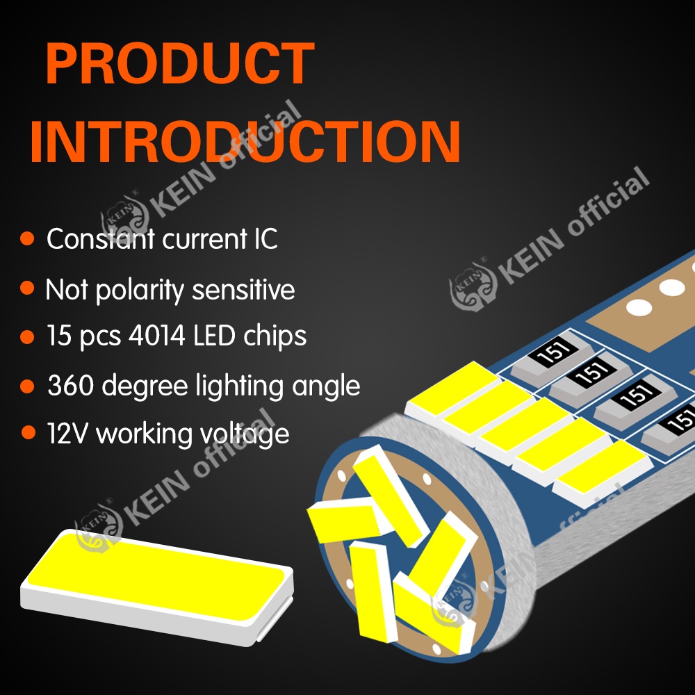 Đèn LED T10 168 194 W5W 12V T10 4014 15SMD Chuyên Dụng Cho Xe Hơi