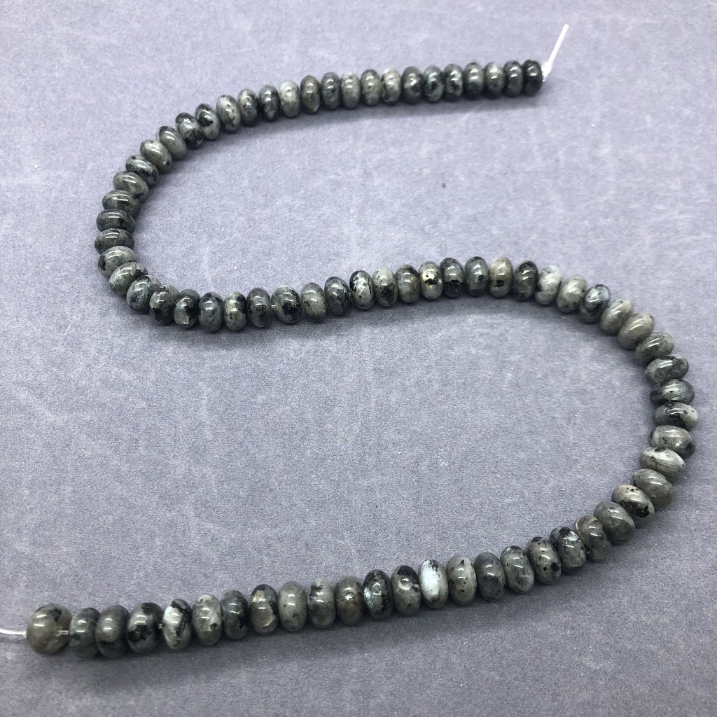 Chuỗi Hạt Đá Labradourite Đen Tự Nhiên 4 * 6.5mm 5 * 8.5mm Dùng Làm Vòng Đeo Tay DIY