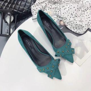 Giày da lộn gót 5cm