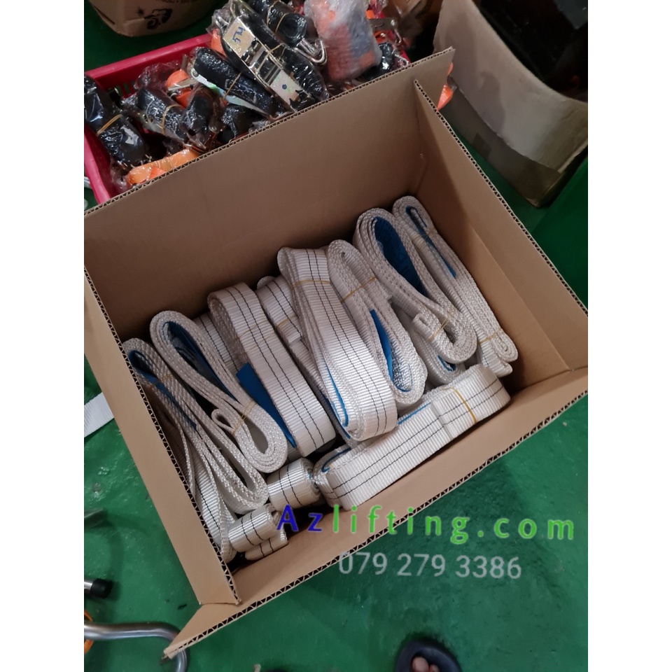 Cáp vải cẩu hàng 2 tấn bản 50mm may vòng tròn