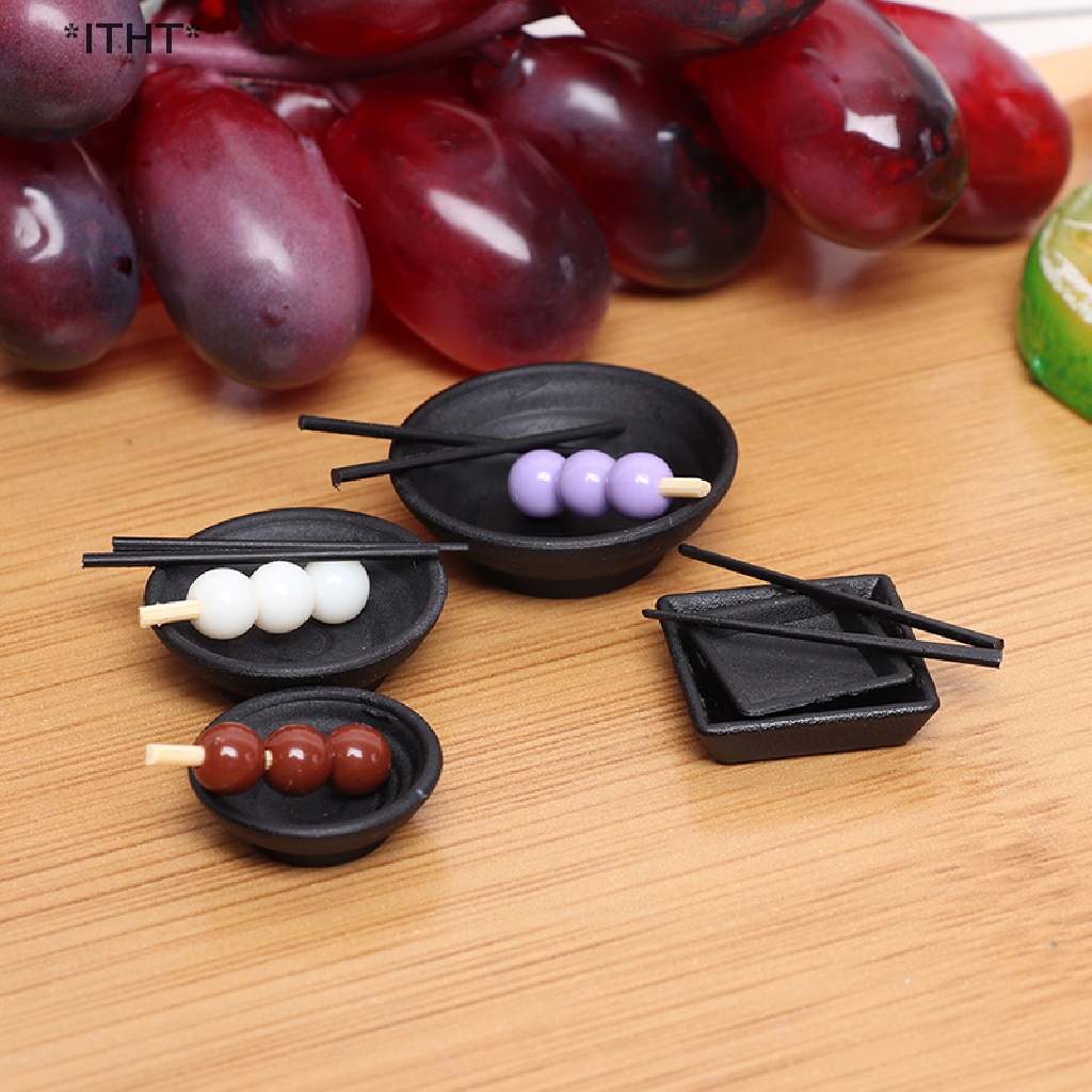 Bộ Dụng Cụ Ăn Uống Gồm Bát + Đũa + Bóng Ramen Mini Tỷ Lệ 1 / 12 Dùng Để Trang Trí Nhà Búp Bê