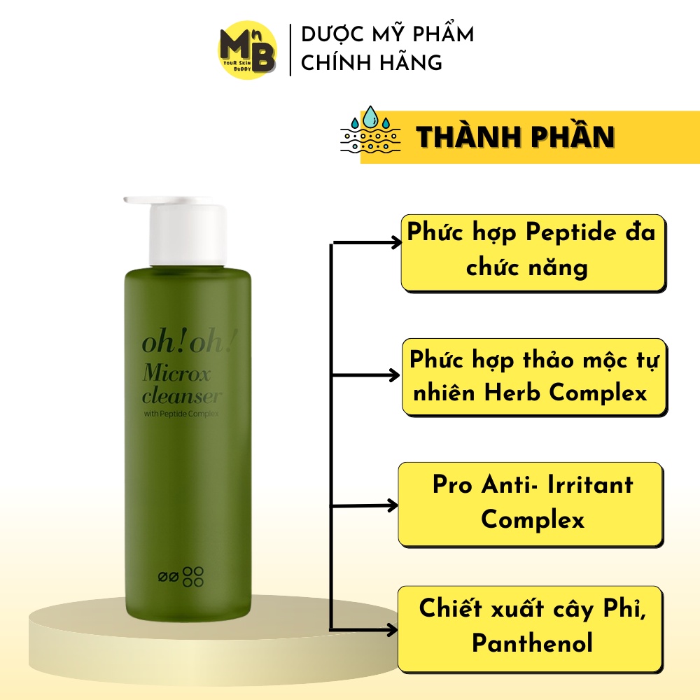 Sữa Rửa Mặt Detox Làm Sạch Sâu Cho Mọi Loại Da oh!oh! Microx Cleanser (with Peptide Complex) (150g)