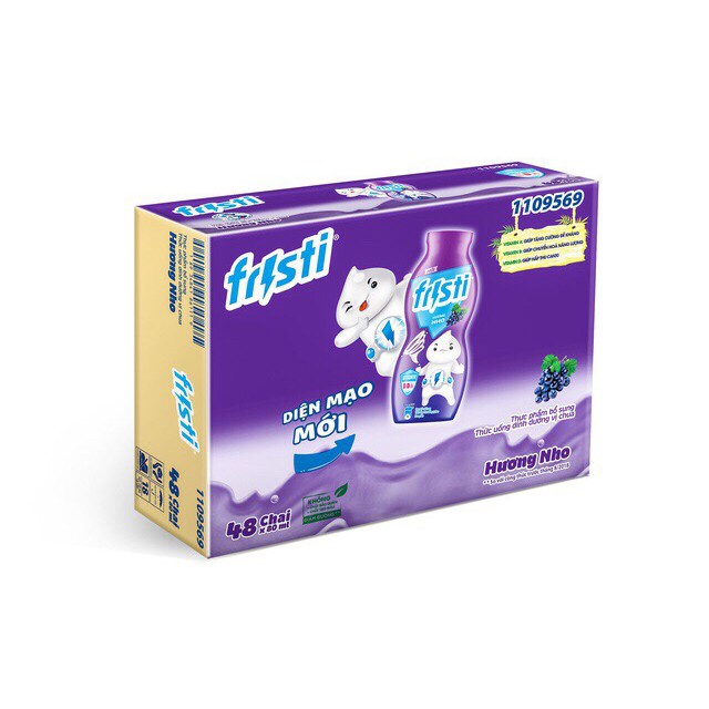 SỮA CHUA UỐNG FRISTI HƯƠNG NHO THÙNG 48 CHAI X 80ml