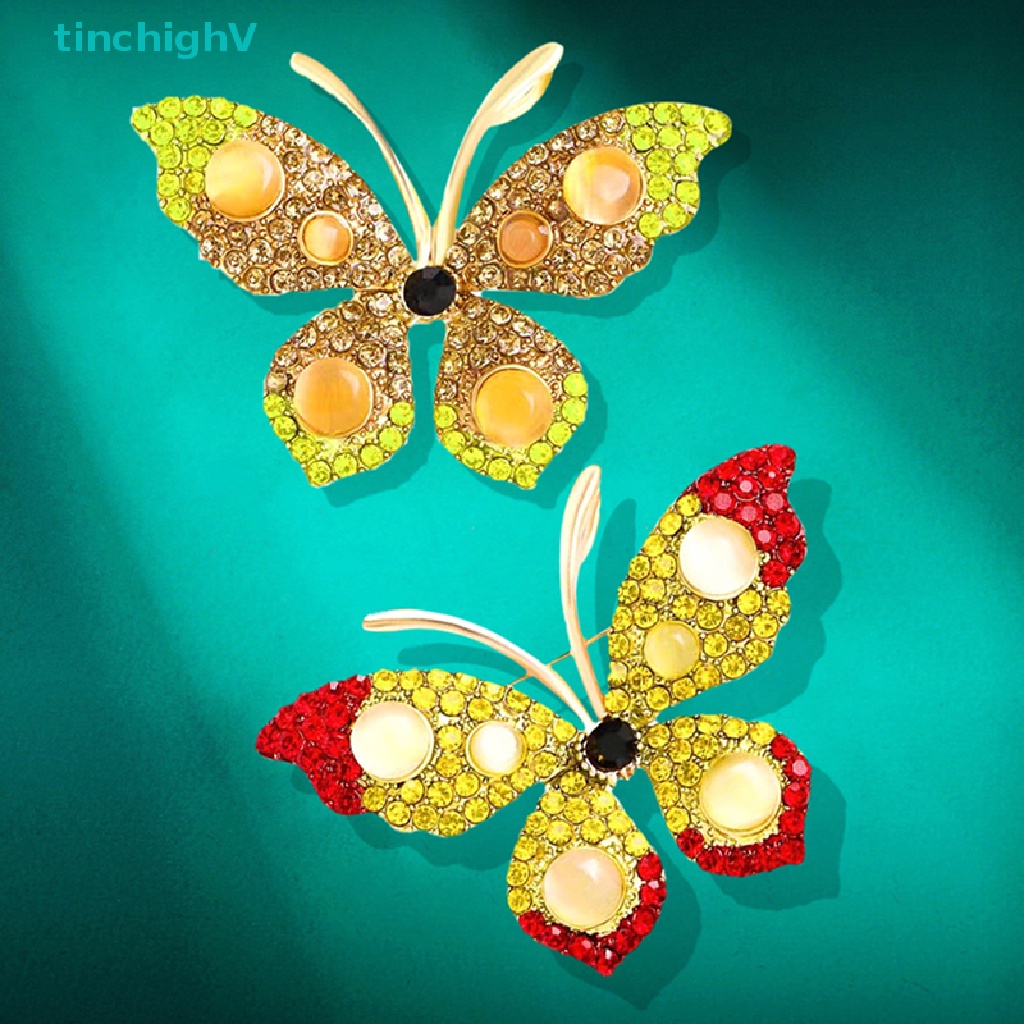 [TinchighV] Ghim Cài Áo Hình Bướm Đính Đá Thời Trang Dành Cho Nữ