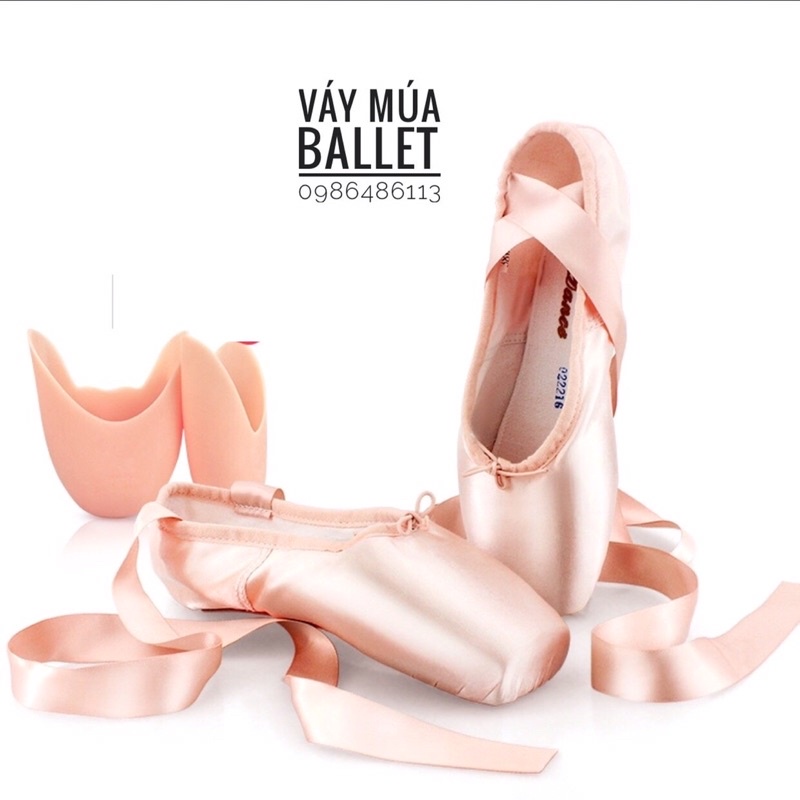 Giày múa ballet mũi cứng kèm lót silicol DayDance
