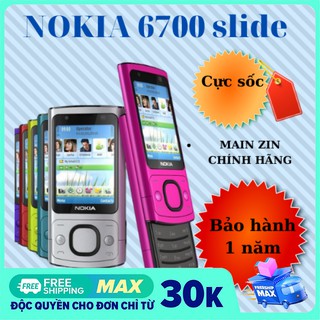 [Miễn phí ship]  Điện thoại nokia cổ độc 6700s nắp trượt tặng kèm pin sạc-Bảo hành 12 tháng