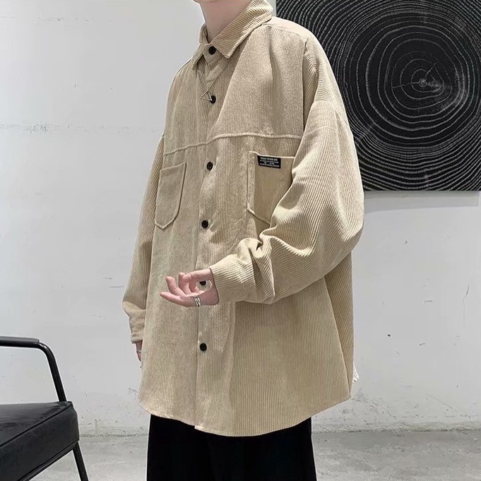 Áo Sơ Mi Nam Nhung Kẻ Dài Tay Phong Cách Thời Trang Hàn Quốc Cho Giới áo sơ mi nhung tăm nữ áo sơ mi nữ form rộng áo sơ mi tay dài