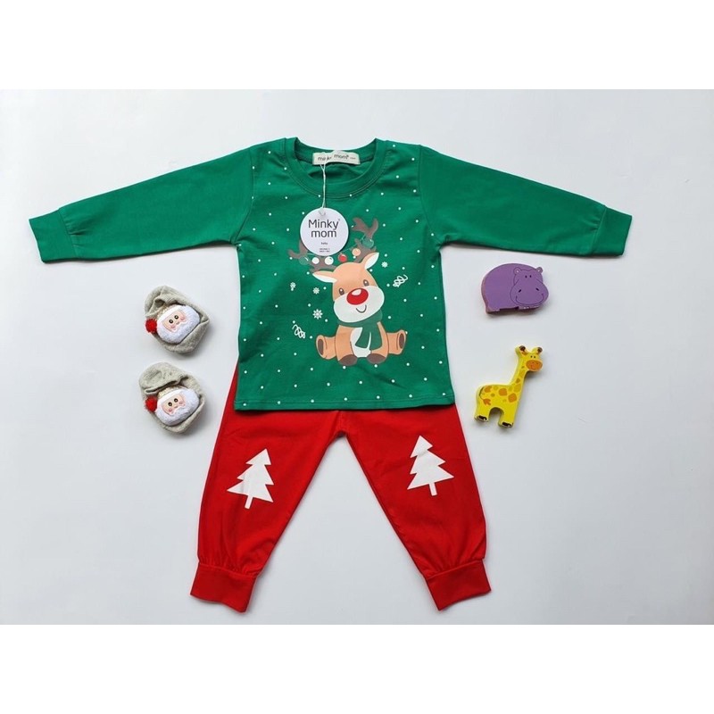 BỘ DÀI COTTON IN HÌNH NOEL CHO BÉ