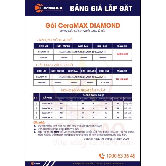 Film cách nhiệt Ceramax dán xe ô tô, phim cách nhiệt Ceramax dán ô tô cao cấp chính hãng