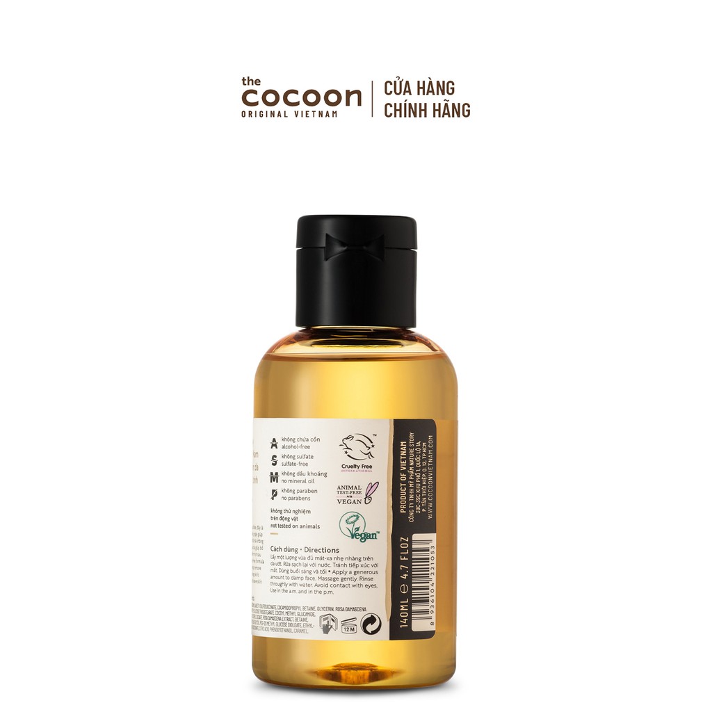 [Mã COSCN11 giảm 10%] Gel rửa mặt hoa hồng Cocoon làm sạch & cấp ẩm 140ml