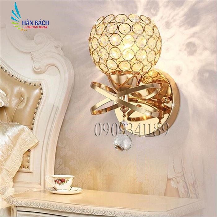 Bộ đèn LED treo tường thiết kế hình viên pha lê xinh xắn - kèm bóng LED