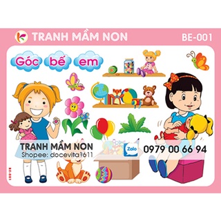 Decal góc mầm non-GÓC BẾ EM khổ lớn 127x80