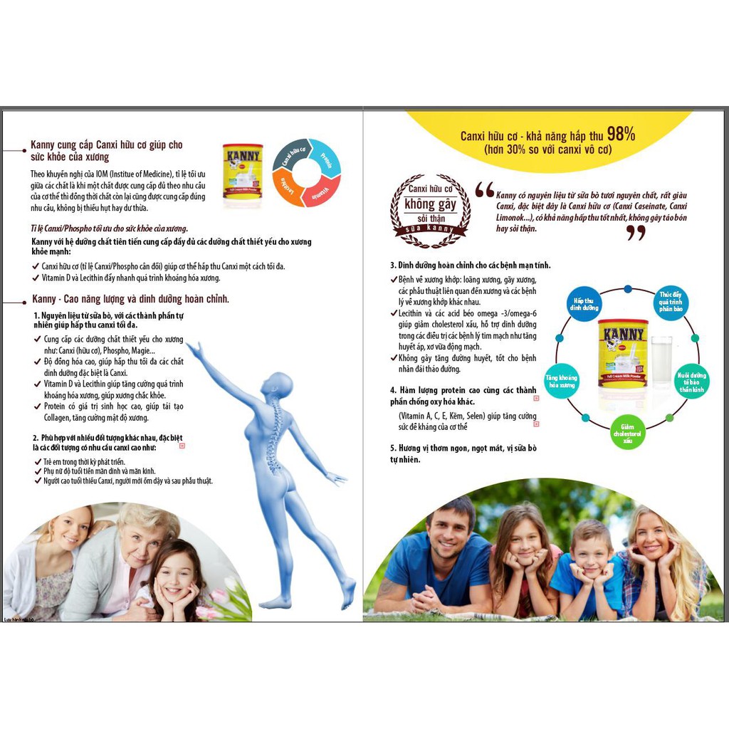 SỮA BỘT NGUYÊN KEM KANNY, lon thiếc 900g.