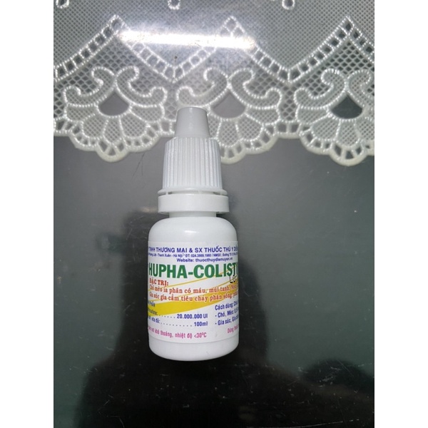Hupha Colistin 10ml -Đặc trị Chó mèo tiêu chảy, phân tanh và nôn mửa, bỏ ăn