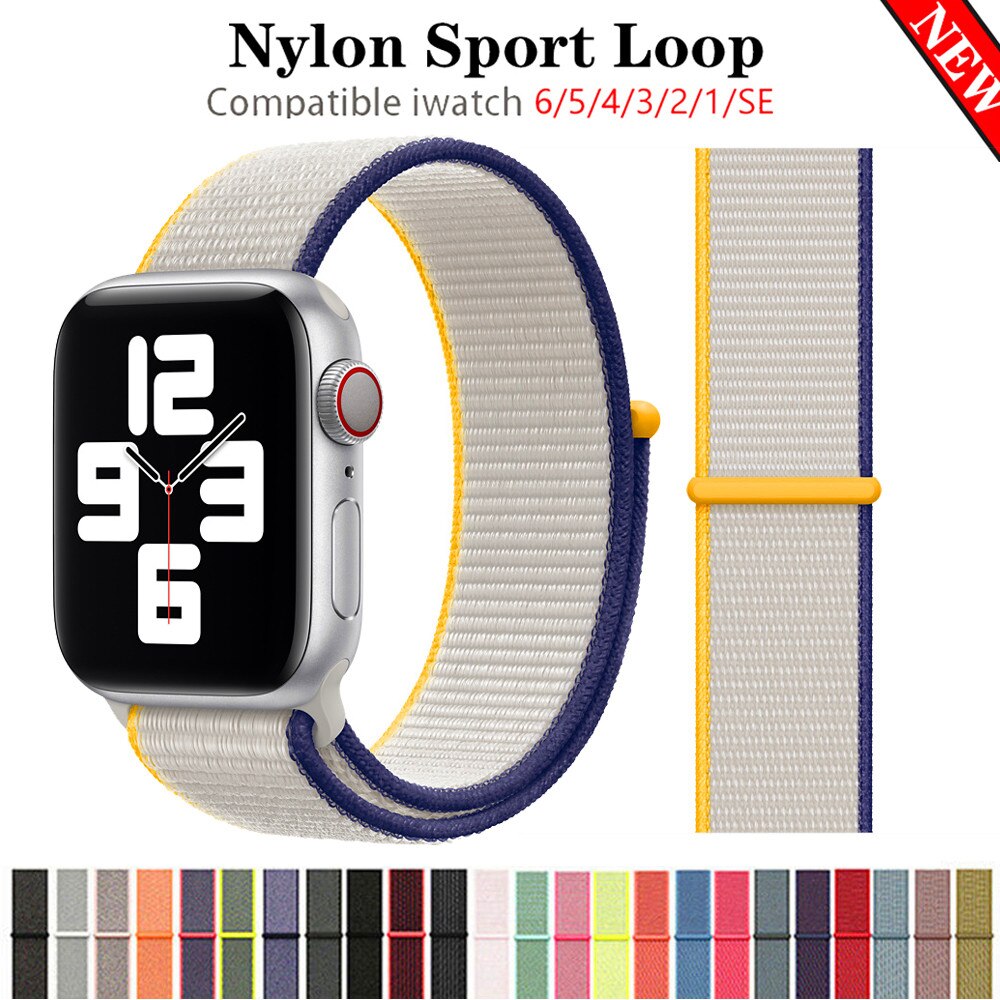 Dây Nylon Cho Đồng Hồ Apple 44mm 40mm 42 mm 38mm Iwatch Series 1 / 2 / 3 / 4 / 5 / 6 / Se