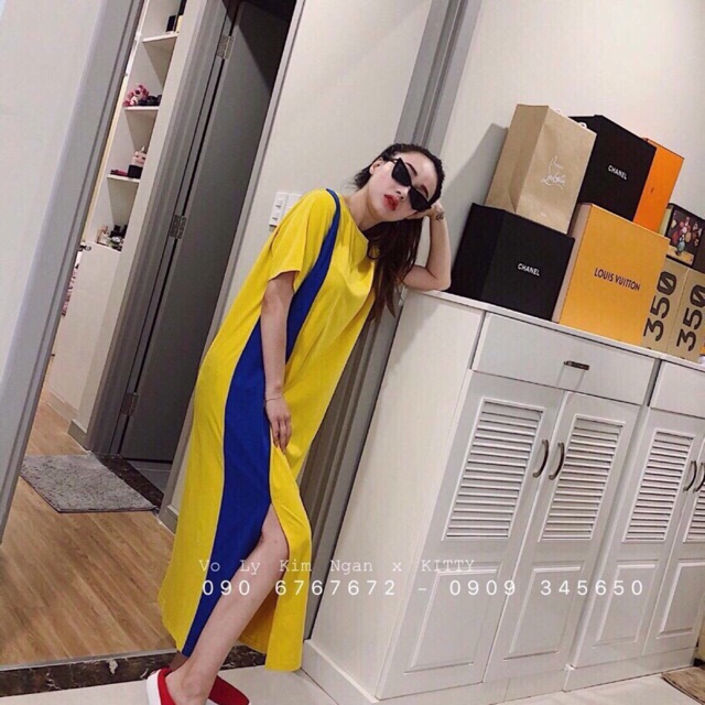 maxi phông xẻ đùi