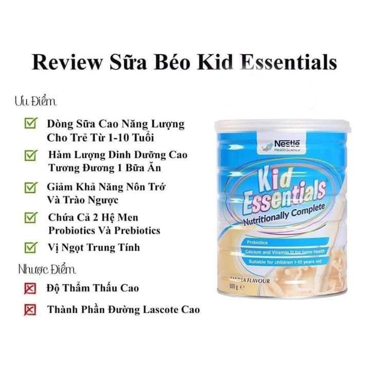 Sữa Kid Essentials Nestle Cho Bé Biếng Ăn - Hộp 800gr