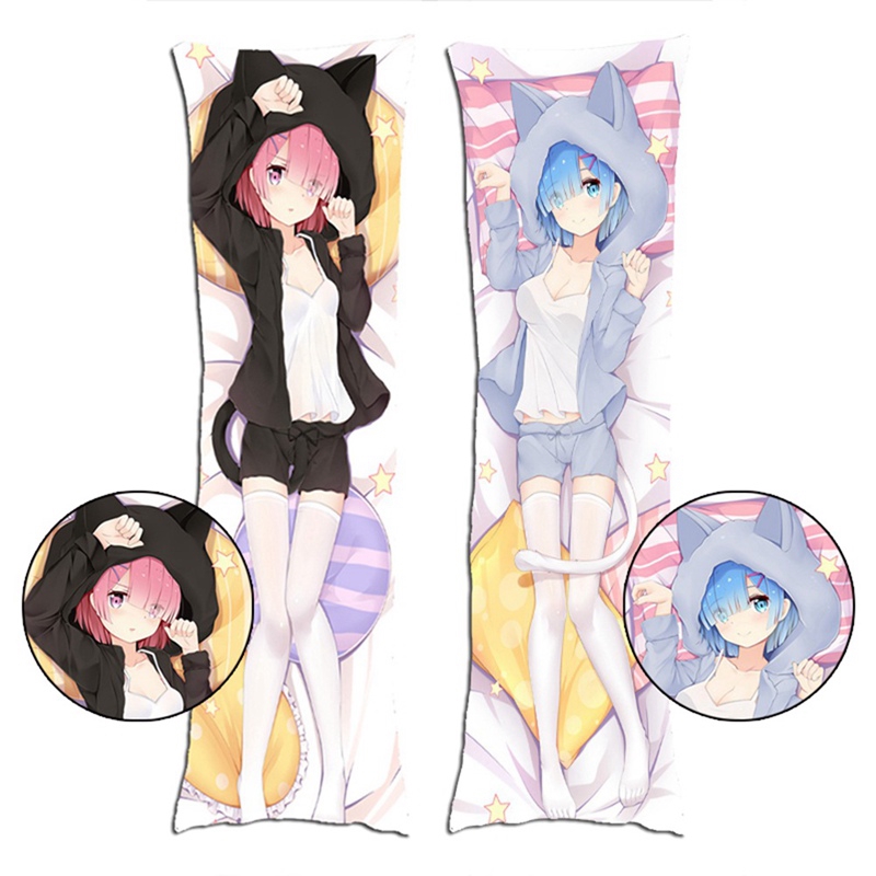 Vỏ Gối In Hình Nhân Vật Rem Ram Dakimakura Dễ Thương